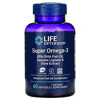 Life Extension, Super Omega-3, 60 мягких таблеток