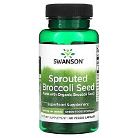 Swanson, Пророщенные семена брокколи, 400 мг, 60 растительных капсул