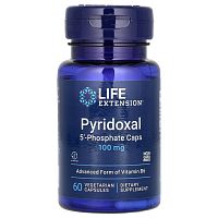 Life Extension, пиридоксаль 5'-фосфат в капсулах, 100 мг, 60 вегетарианских капсул