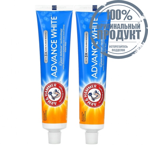 Arm & Hammer, Advance White, Extreme Whitening Toothpaste, Clean Mint, Twin Pack, 6.0 oz (170 g) Each Arm & Hammer, Advance White, Extreme Whitening Toothpaste, Clean Mint, Twin Pack, 6.0 oz (170 g) Each