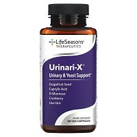 LifeSeasons, Urinari-X, дрожжевая поддержка мочевыводящих путей, 90 вегетарианских капсул