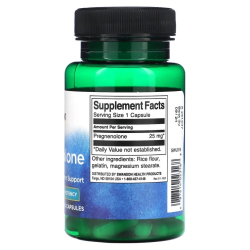 Swanson, Прегненолон, 25 мг, 60 капсул фото 2 Swanson, Прегненолон, 25 мг, 60 капсул фото 2