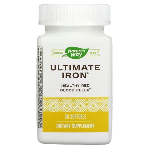 Nature's Way, Ultimate Iron, 90 мягких таблеток Nature's Way, Ultimate Iron, 90 мягких таблеток