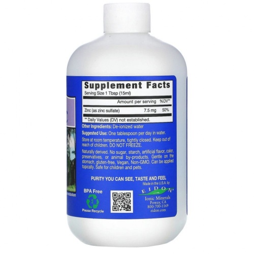 Eidon Mineral Supplements, цинк, 533 мл (18 унций) фото 2