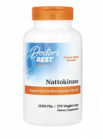 Doctor's Best, наттокиназа, 2000 FU, 270 вегетарианских капсул