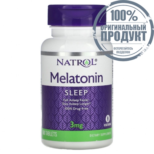 Natrol, Melatonin (Мелатонин), 3 мг, 60 таблеток