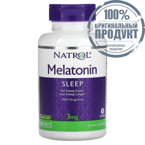 Natrol, Мелатонин, 3 мг, 240 таблеток