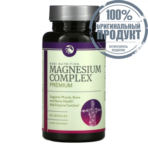 Nobi Nutrition, Комплекс магния премиального качества, 60 капсул