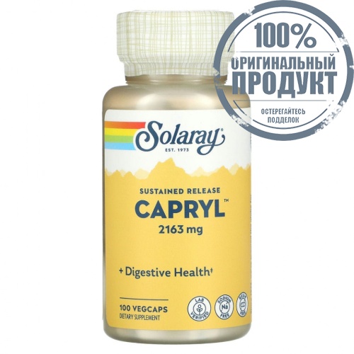 Solaray, Каприл, замедленное высвобождение, 100 растительных капсул Solaray, Каприл, замедленное высвобождение, 100 растительных капсул