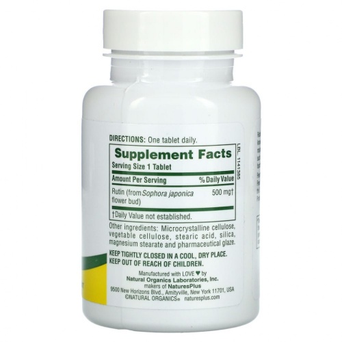 NaturesPlus, Рутин, 500 мг, 60 таблеток фото 2