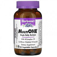 Bluebonnet Nutrition, Мультивитамины Multi One, для ежедневного употребления, 120 растительных капсул