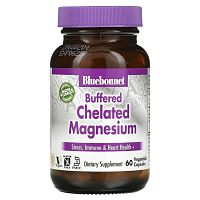Bluebonnet Nutrition, буферизованный хелатный магний, 60 растительных капсул