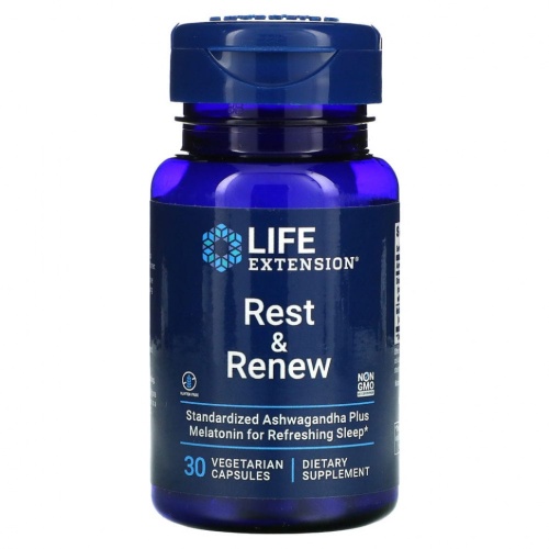 Life Extension, Rest & Renew, 30 вегетарианских капсул Life Extension, Rest & Renew, 30 вегетарианских капсул