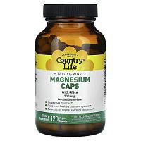 Country Life, Target-Mins, магний в капсулах, 300 мг, 120 вегетарианских капсул