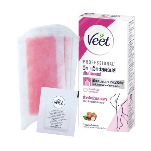 Veet Wax Strips Easy Gel Wax Shea Butter Normal Skin 6'S фото 4