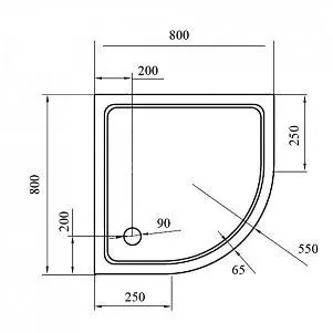 Поддон для душа Cezares TRAY-M-R-80-550-35-W  - фото 3