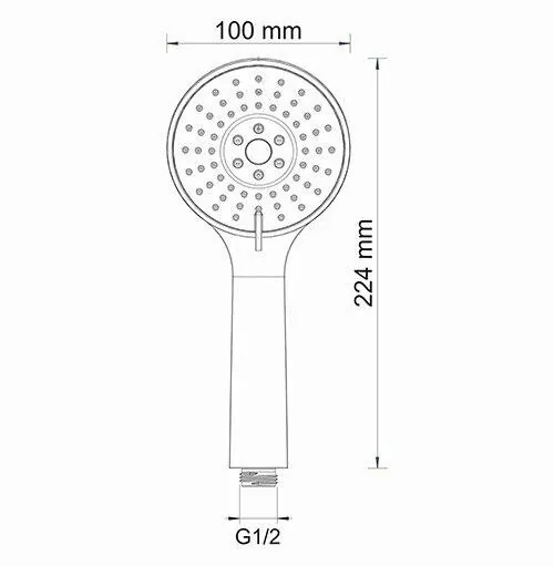 Габаритная схема Душевая лейка Wasserkraft A002