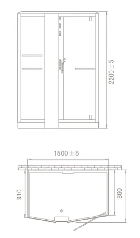 Габаритная схема Душевая кабина Orans 89102LB