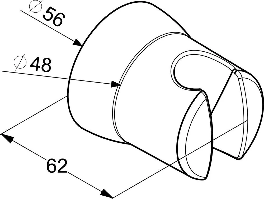 Габаритная схема Настенный держатель Kludi Sirena 6305005-00