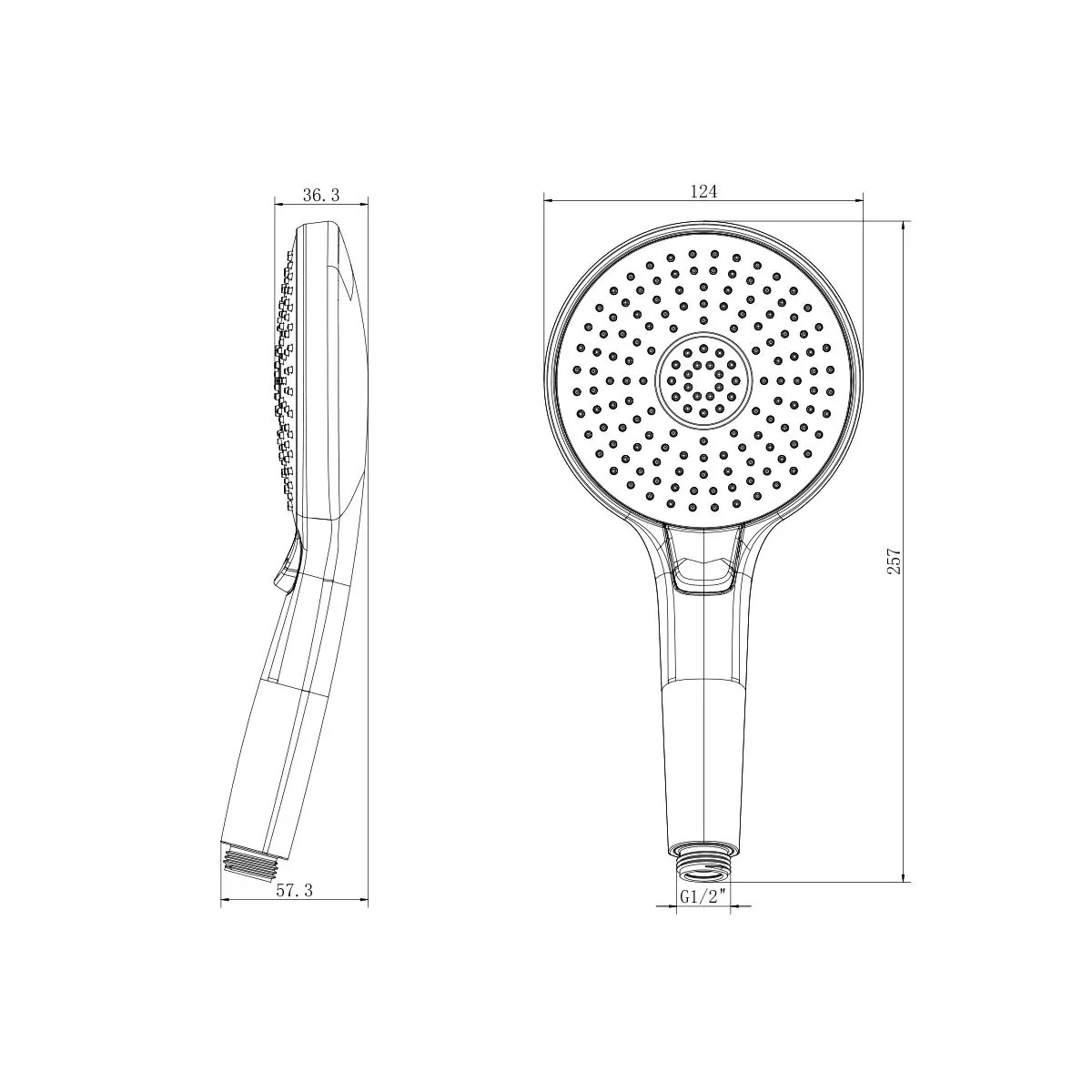 Габаритная схема Душевая лейка Lemark LM8117C
