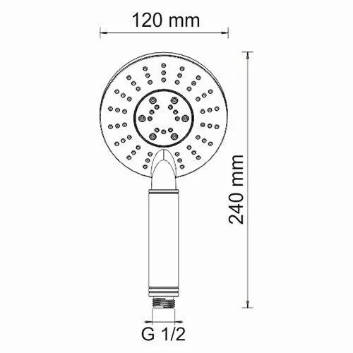 Габаритная схема Душевая лейка Wasserkraft A058