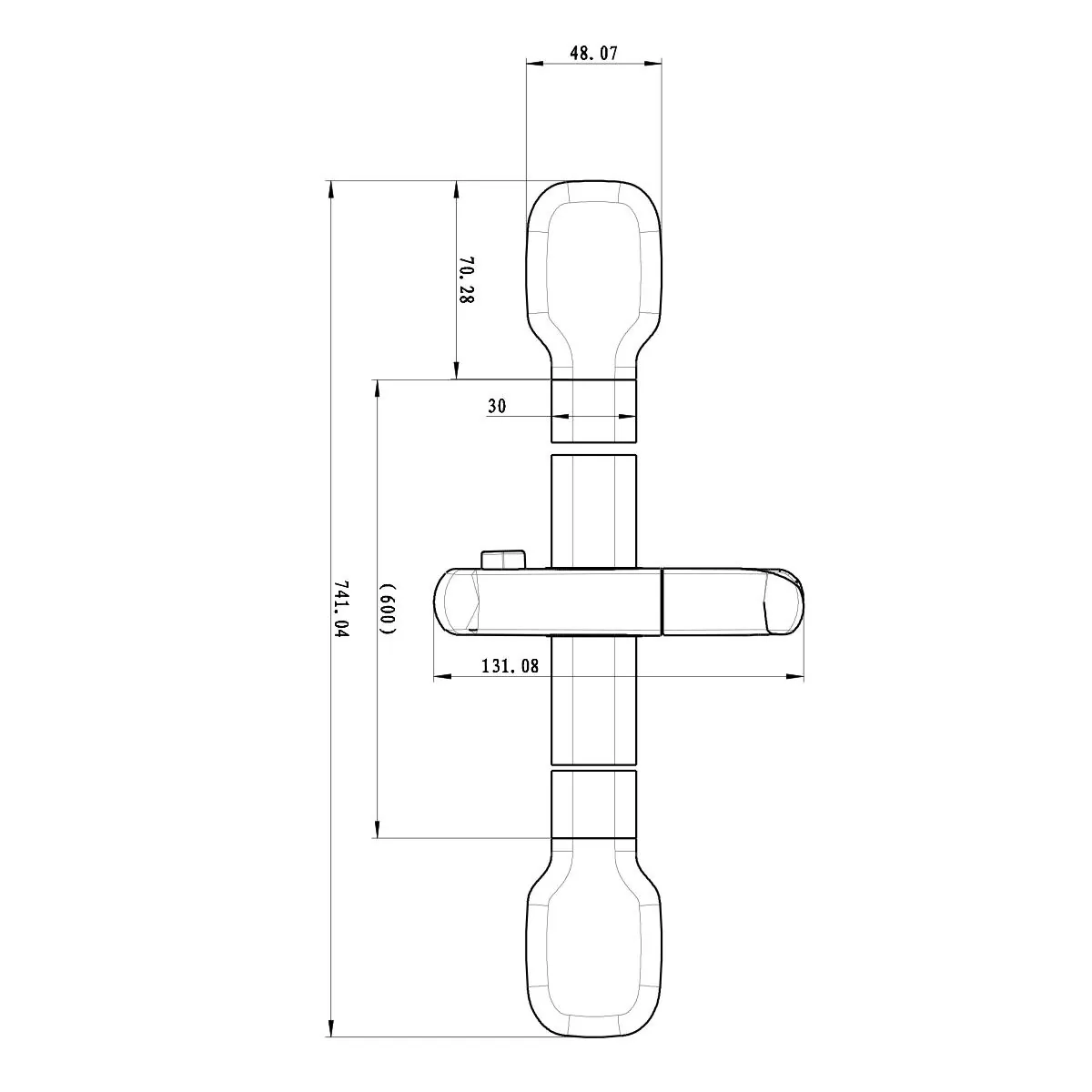 Габаритная схема Душевая штанга Lemark LM8078C