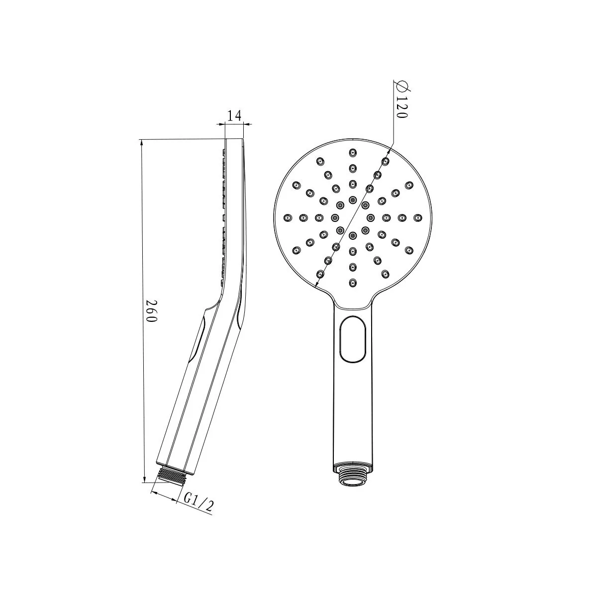 Габаритная схема Душевая лейка Lemark LM8122C
