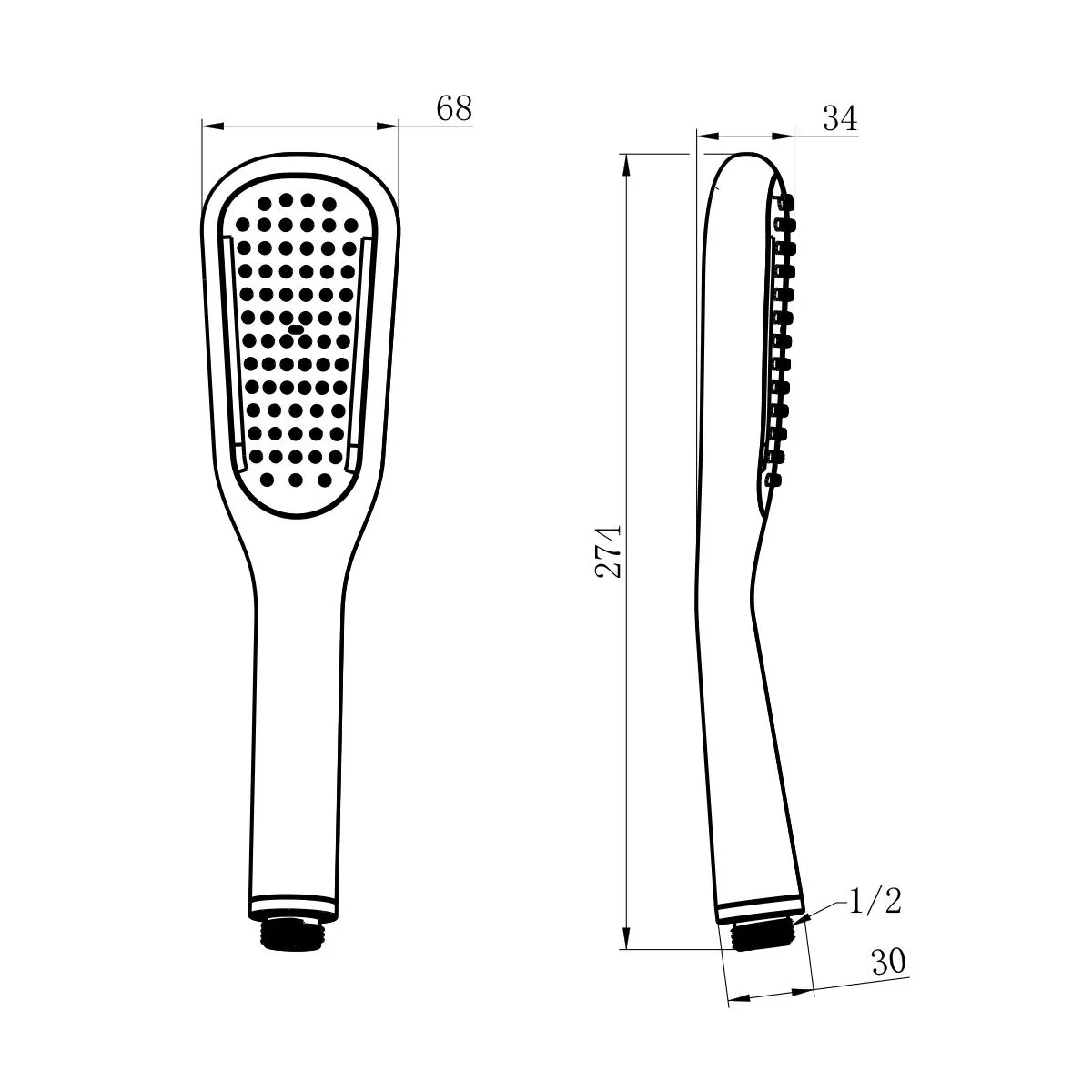 Габаритная схема Душевая лейка Lemark LM0411BL