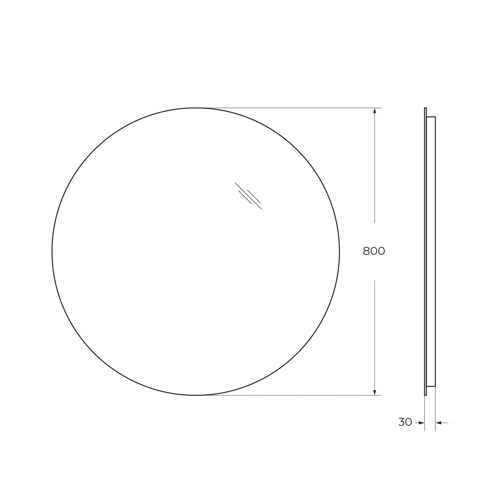 Габаритная схема Зеркало BelBagno SPC-INT-800-LED