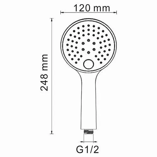 Габаритная схема Душевая лейка Wasserkraft A060