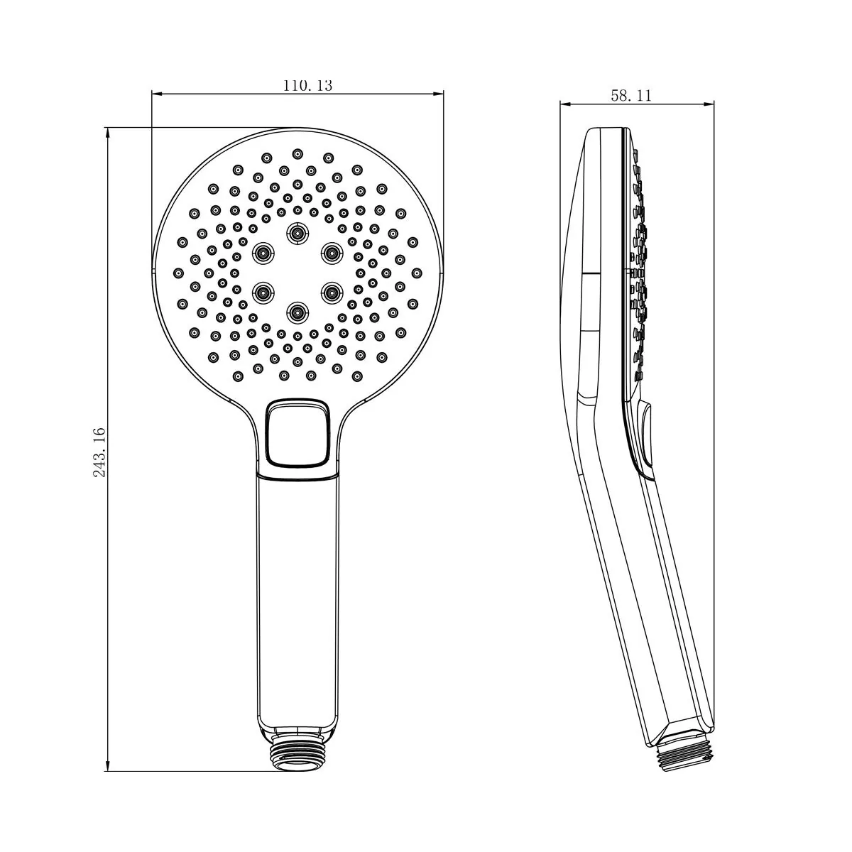 Габаритная схема Душевая лейка Lemark LM0819СW