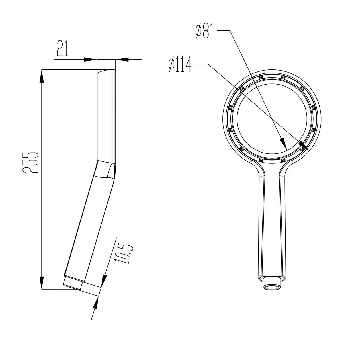 Габаритная схема Душевая лейка Lemark LM0820C