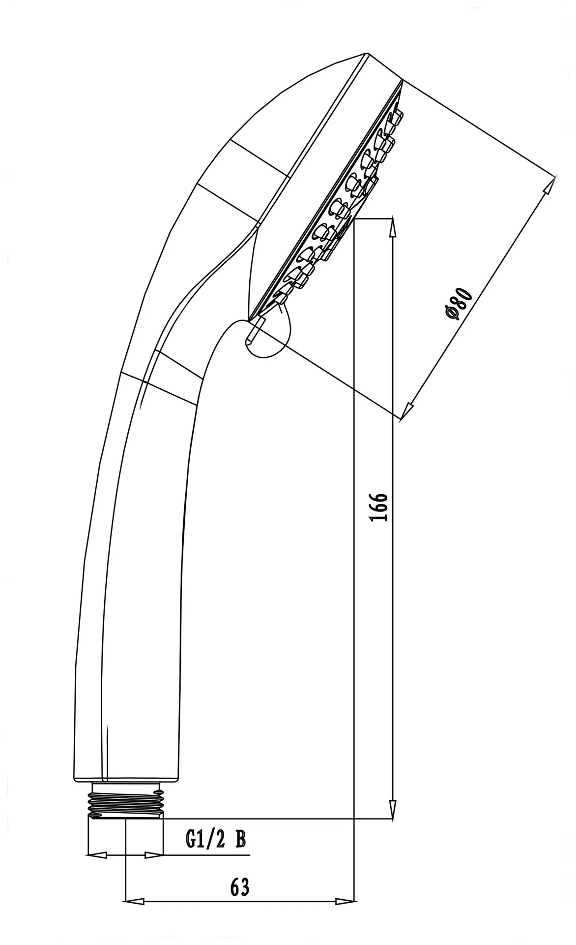 Габаритная схема Душевая лейка Lemark LM0223C