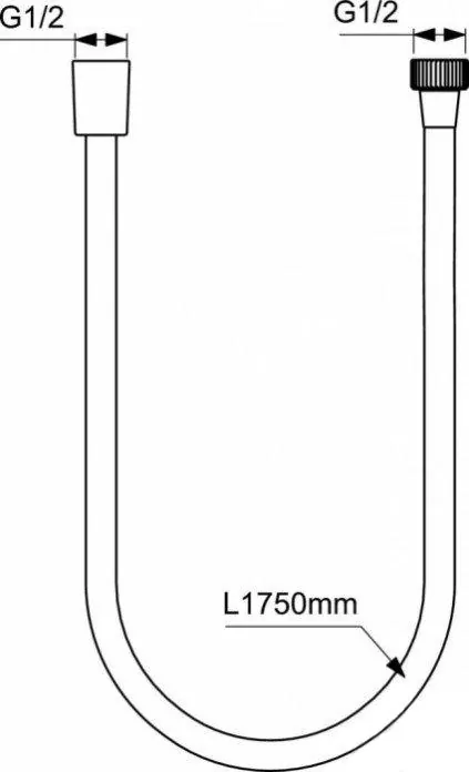 Габаритная схема Душевой шланг Ideal Standard IdealRain A4109XG
