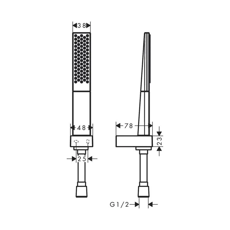 Габаритная схема Душевой гарнитур Hansgrohe Rainfinity 26857000
