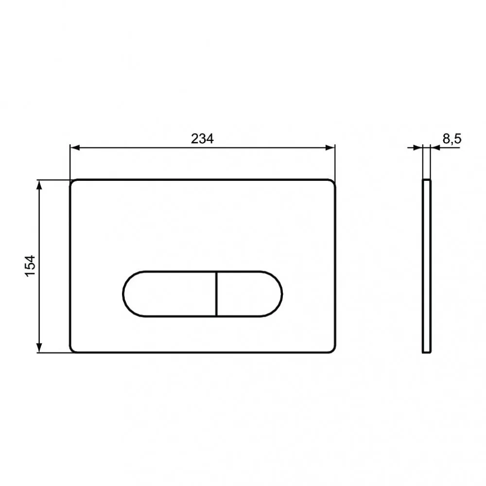 Габаритная схема Кнопка смыва Ideal Standard Oleas R0122AC белый