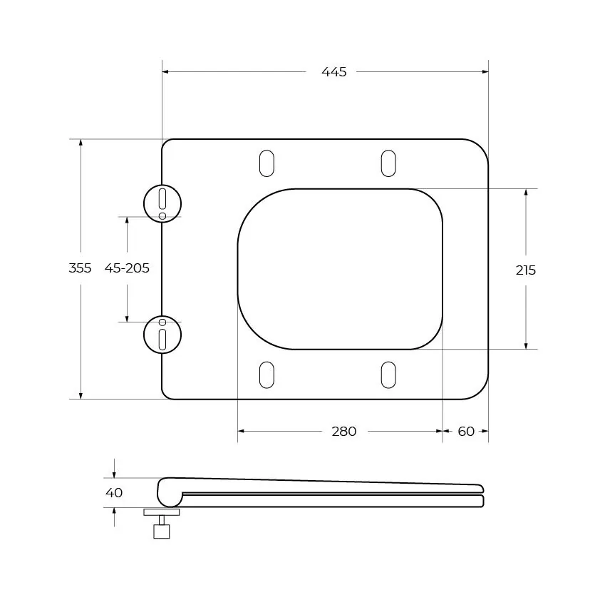 Габаритная схема Унитаз подвесной BelBagno Luce BB076CH-TOR/SC