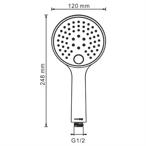 Габаритная схема Душевая лейка Wasserkraft Sauer A207