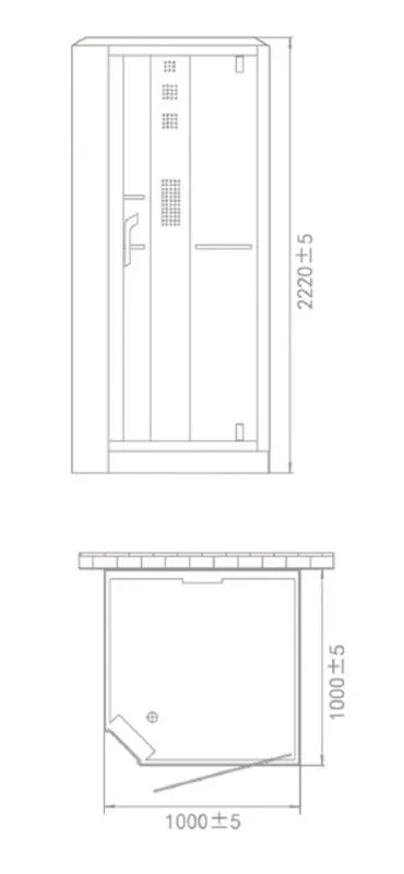 Габаритная схема Душевая кабина Orans 89101LW