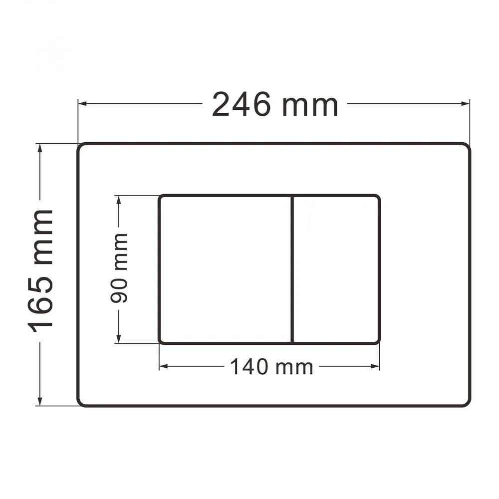 Габаритная схема Кнопка смыва Abber AC0120MB