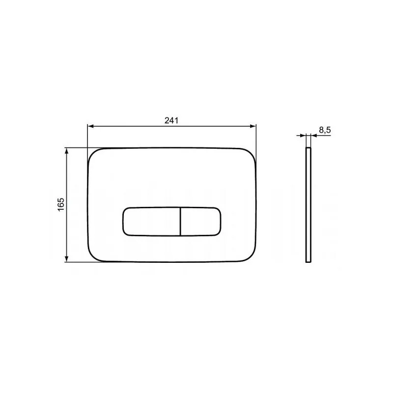 Габаритная схема Кнопка смыва Ideal Standard Oleas R0123AA хром