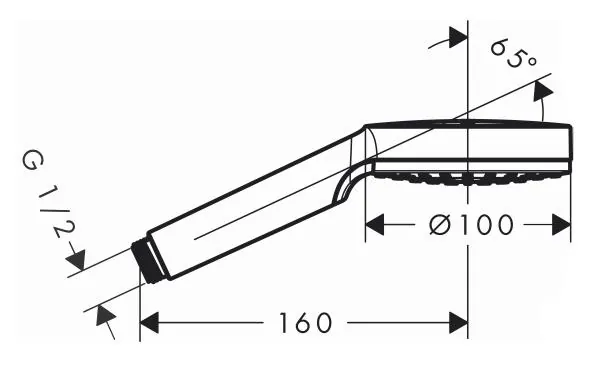 Габаритная схема Душевая лейка Hansgrohe Crometta 1jet 26331400