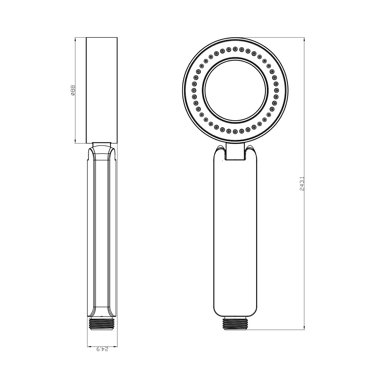 Габаритная схема Душевая лейка Lemark LM8115C