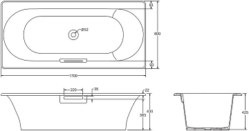 Чугунная ванна Jacob Delafon Volute 170х80  - фото 4