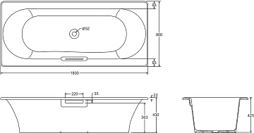 Чугунная ванна Jacob Delafon Volute 180х80  - фото 4