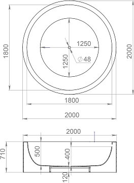 Ванна из искусственного камня Salini Isola 101111G 200х200  - фото 5