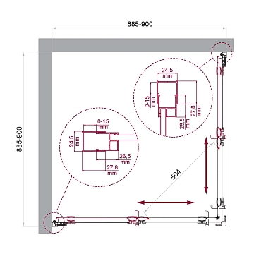 Душевой уголок BelBagno Luce A-2-90-P-Cr  - фото 4