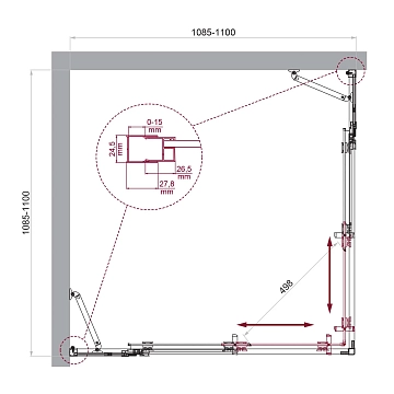 Душевой уголок BelBagno Luce A-22-90+20-P-Cr  - фото 3