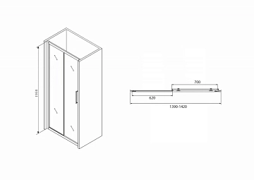 Душевая дверь Abber Schwarzer Diamant AG30140BH 140 см  - фото 5