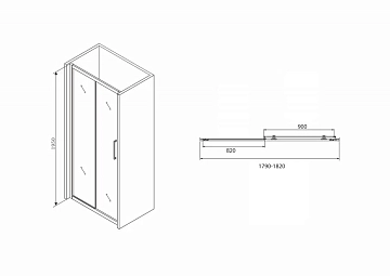 Душевая дверь Abber Schwarzer Diamant AG30180BH 180 см  - фото 5